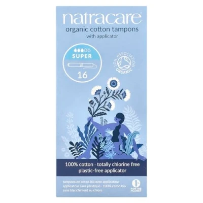 Imagen de Natracare Tampón Extra con Aplicador Producto Natural Ideal para Flujo Menstrual de Medio a Intenso Sin Plásticos ni Químicos Suave y Fácil Colocar Aptos Veganos 16 Tampones