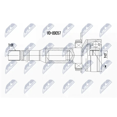 Imagen de NTY NPW VV 100 Junta Homocinética Transmisión automática Eje delantero, derecha VOLVO: XC60 I