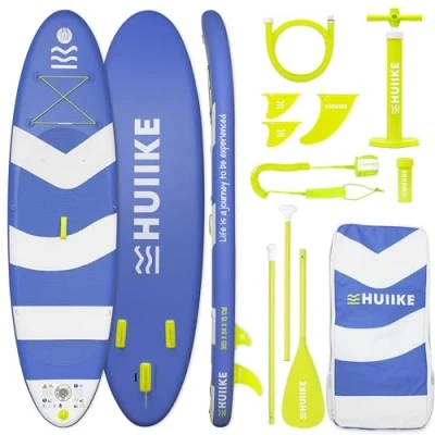 Imagen de HUIIKE Tabla Paddle Surf Hinchable con Accesorios Incluidos, Remo, Quillas, Inflador. Stand Up Board Gran Estabilidad y Resistencia. 305 x 84 15 cm, Soporta hasta 130 kg