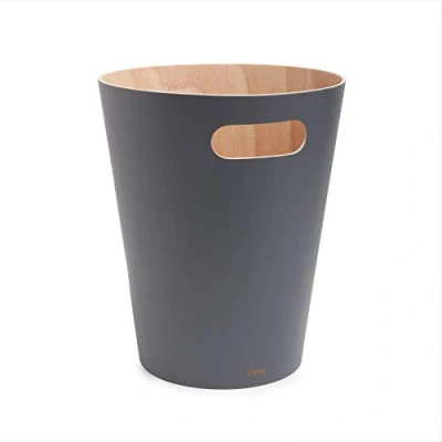 Imagen de Umbra Woodrow Cesto de basura, con capacidad 7.5 l, Natural/Gris carbón