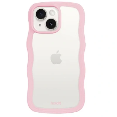 Imagen de Holdit Wavy TPU Back Cover Transparente/Rosa Apple iPhone 13/14/15