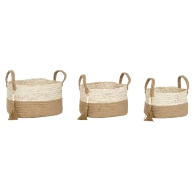 Imagen de Home ESPRIT Juego de Cestas Natural Marrón Claro Yute Moderno 41 x 30 33 cm (3 Piezas)