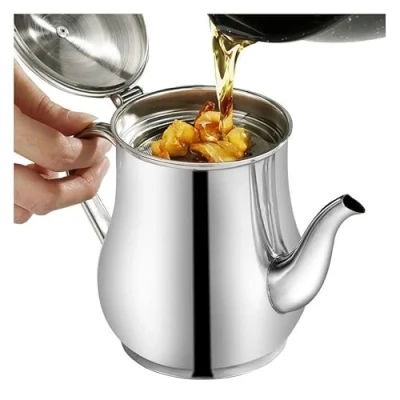 Imagen de Filtro Aceite Cocina Acero Inoxidable,Contenedor De Usado,Tarro Colador Grasa,Filtro Residuos Aceite,Almacenamiento Aceite,Graseras Con Malla Fina Y Tapa