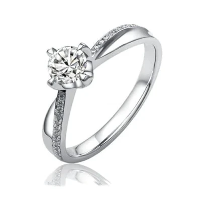 Imagen de SILVEGO SHZR302 Anillo de Compromiso Plata 925 con Swarovski Zirconia 5mm
