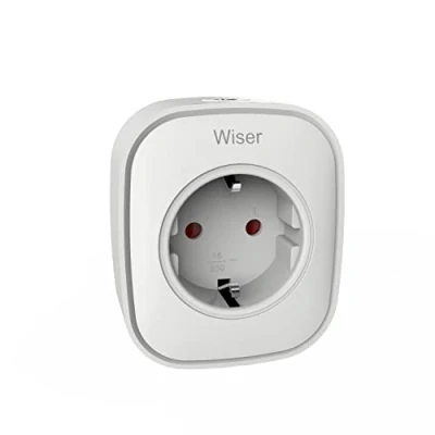 Imagen de Schneider Electric Merten Wiser Smart Plug, compatible con Amazon Alexa y Google Assistant, Socket, control a través de la aplicación en Lite o Remote Home WiFi, color blanco
