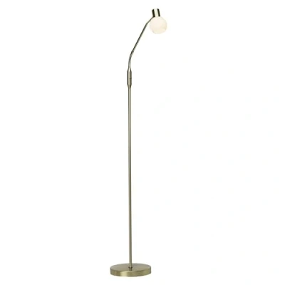 Imagen de BRILLIANT lámpara Philo LED de pie 1 luz latón cepillado/blanco 1x D45, E14, caída 4W incluida, (450lm, 2700K) Escala a ++ E Con interruptor palanca