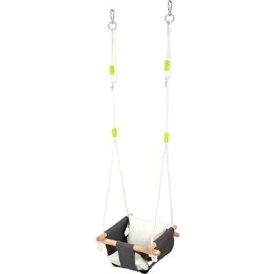 Imagen de 11584 Columpio para bebés Confort, small foot, de Madera y Tela con Cuerdas Ajustables, también Adecuado el Exterior. Multicolor