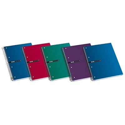 Imagen de Enri, Cuadernos A4 +, Tapa Extradura, 80 Hojas Blancas Lisas. Pack 5 Libretas, Colores Surtidos
