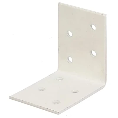 Imagen de Alberts 330286 Conector en ángulo (galvanizado, Revestimiento de plástico, 50 x 40 mm), Blanco