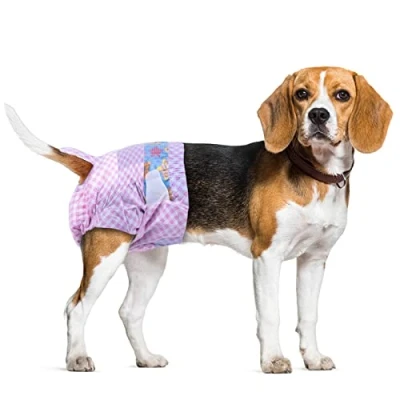 Imagen de Flying Paws pañales Desechables para Perras, Cachorros con Cintura elástica Ajustable Perras o Gatos en Calor, incontinencia, pañal indicador de Humedad. (S 40 Unidades)