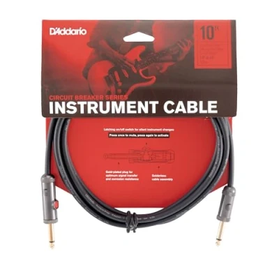 Imagen de D&#039;Addario Guitar Cable Lead Circuit Breaker Latching Cut Off Switch to Mute When Changing Instrument 10 Feet/3.05 Meters Straight Ends 1 Pack