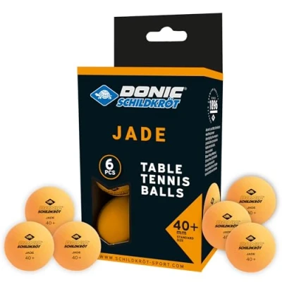 Imagen de Donic Schildkröt Pelotas de Tenis Mesa Jade, Calidad Poly 40+, 6 Piezas en Blister, Naranja, 618378