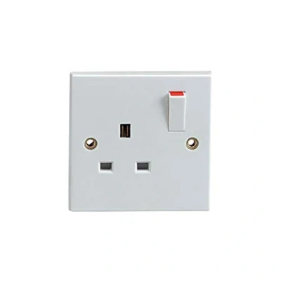 Imagen de Single Switched Socket Wall 1 Gang Plug Electric 13 Amp White Conforms BS1363 by Unknown