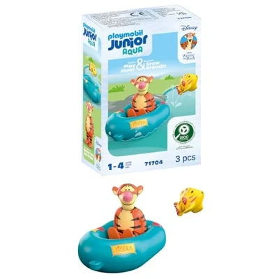 Imagen de PLAYMOBIL Junior &amp; Disney 71704 Paseo en Bote con Tigger, Que Incluye a Tigger y un pez Tigre, Juguete sostenible Hecho de plásticos Base Plantas, Juguetes para niños Partir 1 año
