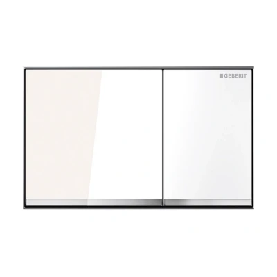 Imagen de Geberit Pulsador Omega60, Para Doble Descarga, Enrasado: Vidrio Blanco (115.081.SI.1)