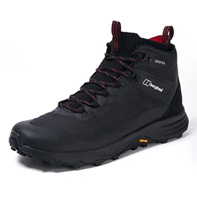 Imagen de Berghaus Vc22 Multisport Mid Walking Hiking Boots Durable Waterproof Breathable Gore Tex Vibram, Botas para Senderismo Hombre, Negro, Rojo, 44.5 EU