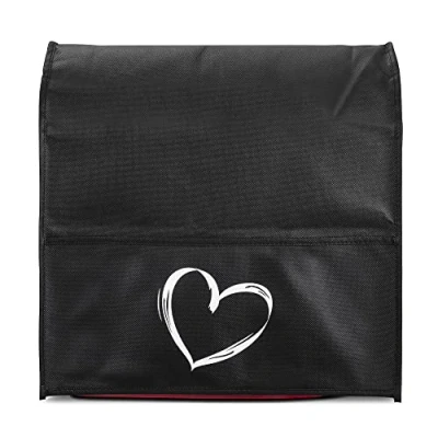 Imagen de kwmobile Funda Compatible con KitchenAid 4,3 4,8 litros Forro Protector Bolsillos para Robot de Cocina Dibujo corazón