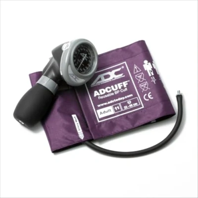 Imagen de ADC Diagnostix 703 Esfigmomanómetro aneroide de mano profesional con brazalete nailon ADCuff, adultos, Morado