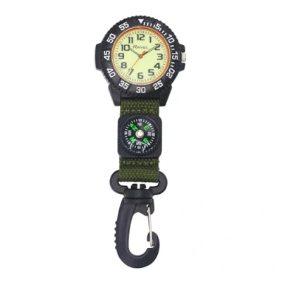 Imagen de Ravel Reloj con Mosquetón de Nailon Brújula y Esfera Que Brilla en la Oscuridad Cuarzo analógico R1108.11 Verde