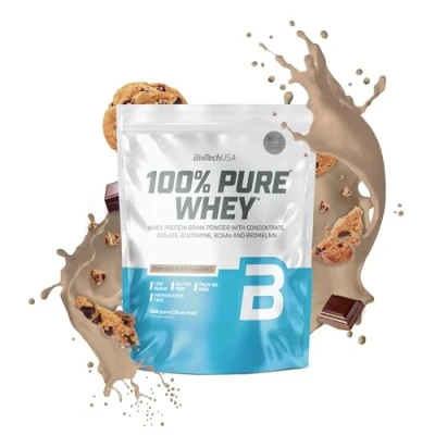 Imagen de BioTechUSA 100% Pure Whey Proteína en Polvo con BCAA y Glutamina Sin Gluten, Aceite de Palma, 1 kg, Cookies &amp; Cream