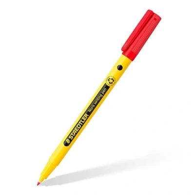 Imagen de STAEDTLER rotuladores 307 Noris Writing Pen Rotulador de Punta Fina Trazo 0.6mm Aprox Tinta Base Agua Cuerpo Fabricado en un 97% Plastico Reciclado Color Rojo Caja 10
