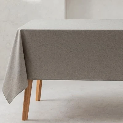 Imagen de GAMUSI Mantel Liso Tela algodón orgánico Impermeable Antimanchas Rectangular Color Gris Oscuro 140x240 cm