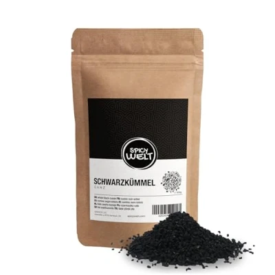 Imagen de Spicy Welt Comino Negro Entero (500g) Semillas de Nigella para Cocinar, Infusiones y Bienestar 100% Natural, Sin Aditivos