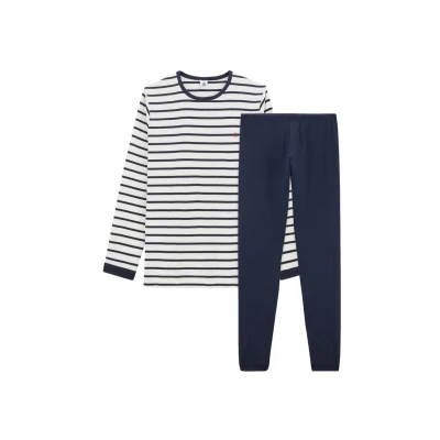 Imagen de Petit Bateau Trexo Pijama para niños, Talla: 6a, Marshmallow/smoking