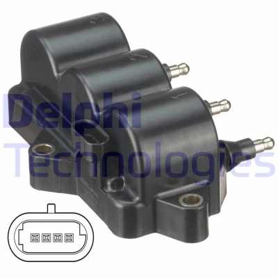 Imagen de DELPHI GN10569 12B1 Bobina de encendido 2 12 KIA: CARNIVAL / GRAND 3, HYUNDAI: SANTA FE