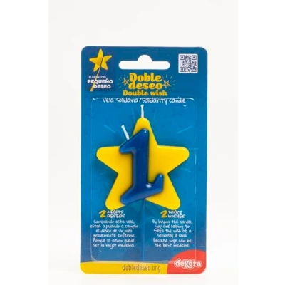 Imagen de Vela Cumpleaños Solidaria Velas Especiales de Estrella Doble Deseo para Ayudar a Niños Enfermos Número 1