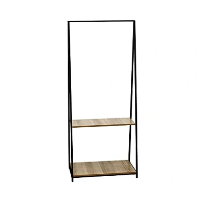 Imagen de THINIA HOME Perchero de Barra Metálico Triangular con 2 Baldas Osto 150x64x40cm 7house