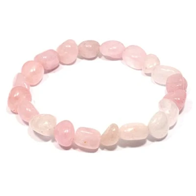 Imagen de Pulsera con piedra del zodiaco de tauro, cuarzo rosa.