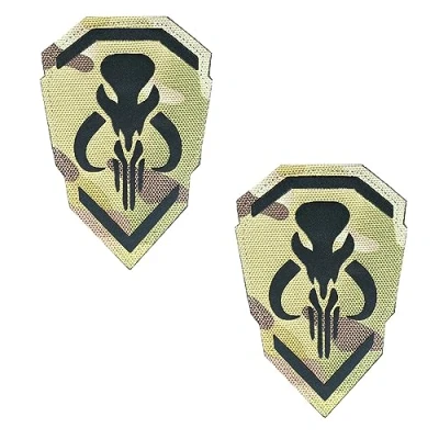Imagen de 2 Piezas Gótico Pagano Símbolos Pentagrama Punk Emblema Bordado Gancho y Lazo Biker Parche para Ropa Chaqueta Jeans Uniforme DIY Colección de Parches