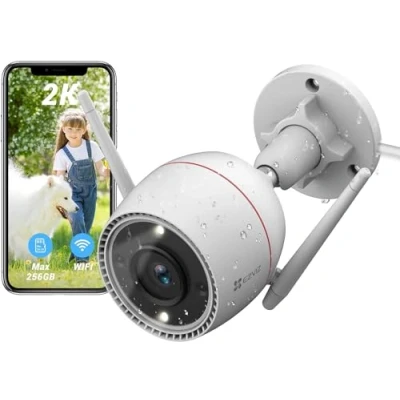 Imagen de EZVIZ Camara Vigilancia WiFi Exterior,2K, IP de Seguridad,Visión Nocturna Colorida,Defensa Activa con Luz y Sirena,AI Detección Personas,Audio Bidireccional,IP67,Compatible Alexa,C3TN 3MP