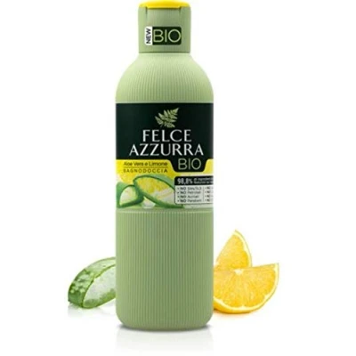 Imagen de Felce Azzurra Baño de ducha ecológico aloe vera y limón, con aroma cítrico fresco a base orgánico, 100% reciclable, 1 unidad (1 x 500 ml)