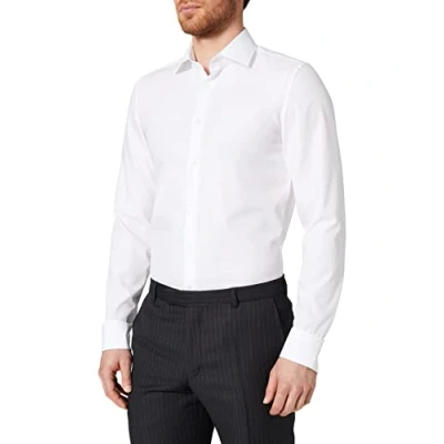 Imagen de Seidensticker Slim no Necesita Planchado, Brazo Extra Largo Camisa, Blanco, 39 para Hombre