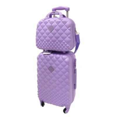 Imagen de Camomilla Juego 2 Piezas Maletas, Trolley (40 lt.) + Neceser (15 lt.), Material Rígido, Ruedas Pivotantes, Color Glicinia