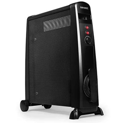 Imagen de Duronic HV101 Calefactor eléctrico Termostato regulable 2500W Sin aceite Bajo Consumo Calentamiento en 1 min Ruedas Integradas Mando a Distancia Gancho Gestion de cables Ligero Radiador