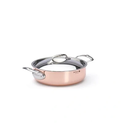 Imagen de De Buyer, CACEROLA BAJA COBRE INOX INOCUIVRE CON MONTURAS TAPADERA Ø 28 cm 41.5x30.5x10 6441.28