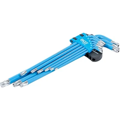 Imagen de BGS 35105 Juego de llaves acodadas perfil en T (para Torx)/perfil Torx) con perforación T10 T50 9 piezas