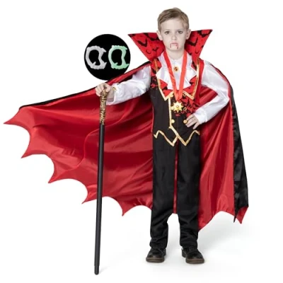 Imagen de Spooktacular Creations Disfraz infantil de vampiro rojo (pequeño (5 7 años))