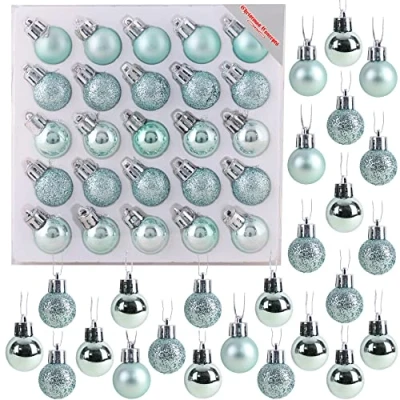 Imagen de Pack de 25 Brillante, Mate y Brillo Mini árbol Navidad Las chucherías (Menta Verde)