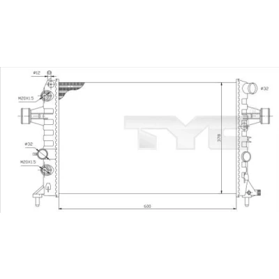Imagen de Radiador, refrigeración del motor TYC 725 0006