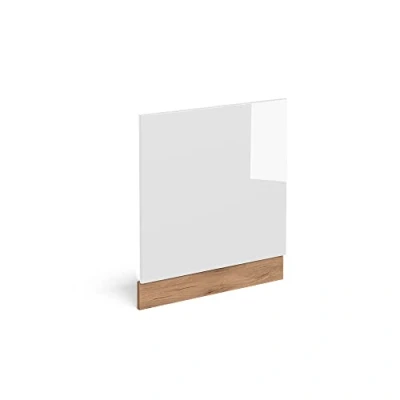 Imagen de Vicco Panel Frontal R Line, Blanco Alto Brillo/Roble Dorado, 60 cm sin encimera