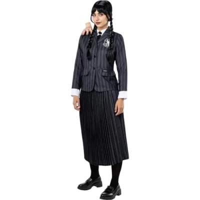 Imagen de Funidelia Disfraz de Miércoles Addams uniforme Wednesday para mujer Familia &amp; Halloween adultos y divertidos accesorios Fiestas, Carnaval Talla L