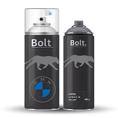 Imagen de Bolt Spray Premium Paint Pack Pintura BICAPA para BMW Metalizado + Barniz 1K 400ML 475 Blacksaphire