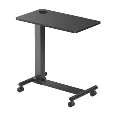 Imagen de PureMounts® Mesa Auxiliar móvil de Altura Regulable, Regulable 71,2 cm a 106,2 cm, Capacidad Carga hasta 7 kg, Ruedas bloqueables, portavasos Integrado, Negro
