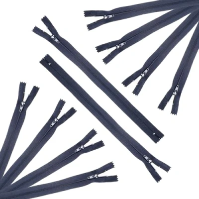 Imagen de Trimz Cremallera de Tope unidireccional Azul Marino 30 cm con Dientes 4 mm, 10 Unidades, Poliéster