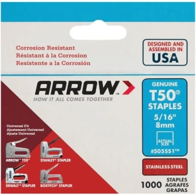 Imagen de Arrow ARRT50516SS Grapas (tamaño: 8mm, pack de 1000)