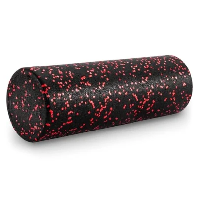 Imagen de ProsourceFit High Density Foam Rollers 18 inches long, Firm Full Body Athletic Massage Tool for Back Stretching, Yoga, Pilates, Post Workout Muscle Recuperation, Black/Red